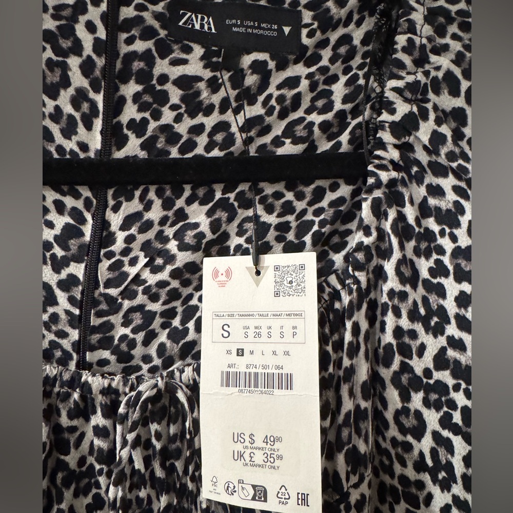 Zara animal print dress.